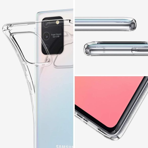 Samsung G770F Galaxy S10 Lite ütésálló hátlap - Spigen Liquid Crystal - átlátszó