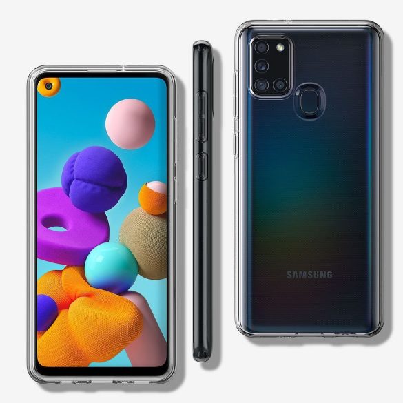 Samsung A217F Galaxy A21s ütésálló hátlap - Spigen Liquid Crystal - átlátszó