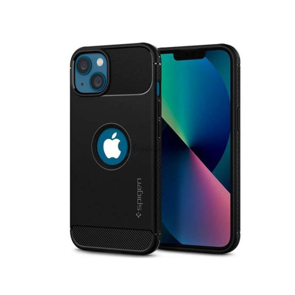 Apple iPhone 13 Mini ütésálló hátlap - Spigen Rugged Armor - fekete