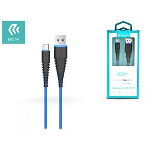Devia USB töltő- és adatkábel 1,5 m-es vezetékkel - Devia Fish1 Flexible Type-C USB 2.4 - blue