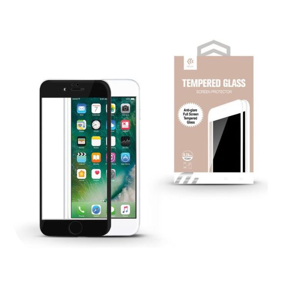 Apple iPhone 7 Plus/iPhone 8 Plus üveg képernyő- + Crystal hátlapvédő fólia - Devia Full Screen Tempered Glass 0.26 mm - Anti-Glare - 1 + 1 db/csomag - black