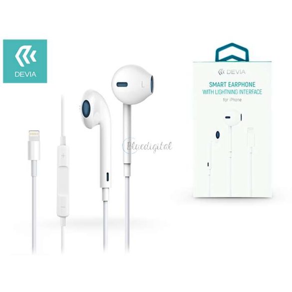 Devia sztereó felvevős fülhallgató - Lightning and Bluetooth - Devia Smart      Earpods for iPhone - fehér