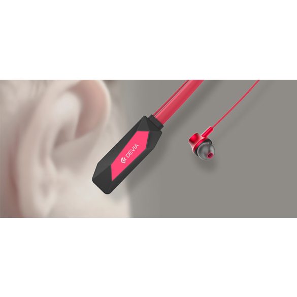 Devia Sport Bluetooth sztereó fülhallgató v4.1 - Kucky Neckband - red