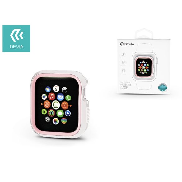 Apple Watch 4 védőtok - Devia Dazzle Series 44 mm - fehér/pink