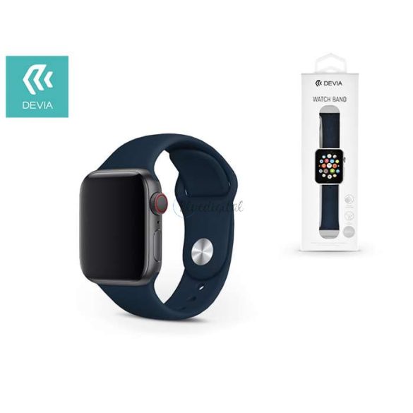 Apple Watch lyukacsos sport szíj - Devia Deluxe Series Sport Band - 38/40/41 mm - sötétkék