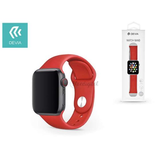 Apple Watch lyukacsos sport szíj - Devia Deluxe Series Sport Band - 38/40/41 mm - piros