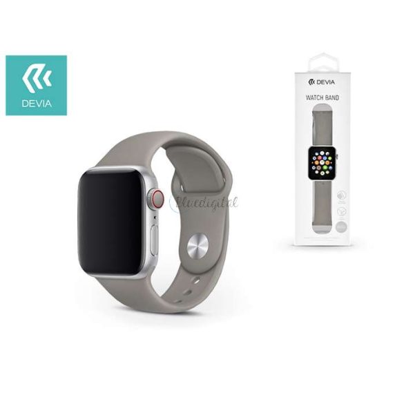 Apple Watch lyukacsos sport szíj - Devia Deluxe Series Sport Band - 42/44/45/49 mm - szürke