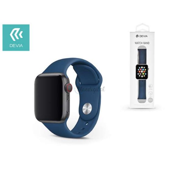 Apple Watch lyukacsos sport szíj - Devia Deluxe Series Sport Band - 42/44/45/49 mm - kék