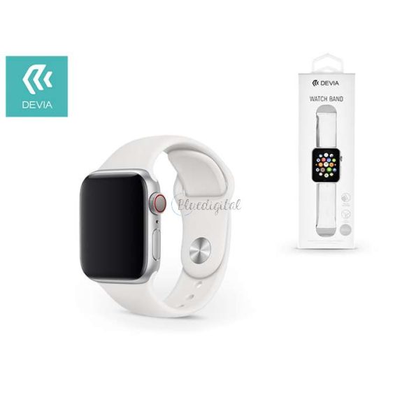 Apple Watch lyukacsos sport szíj - Devia Deluxe Series Sport Band - 42/44/45/49 mm - fehér