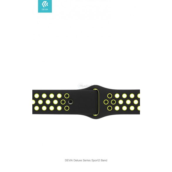 Apple Watch lyukacsos sport szíj - Devia Deluxe Series Sport2 Band - 42/44/45/49mm - fekete/szürke