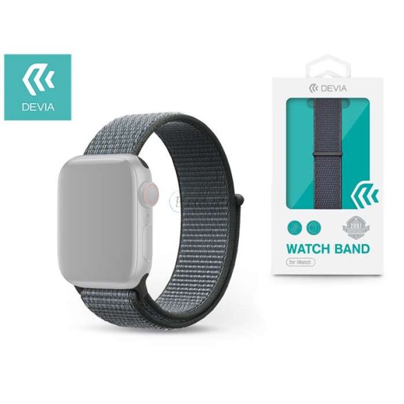 Apple Watch szövet sport szíj - Devia Deluxe Series Sport3 Band - 42/44/45/49 mm- storm gray