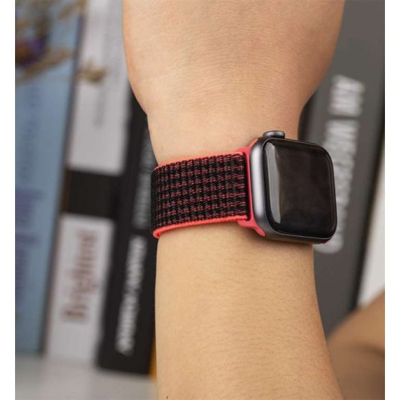 Apple Watch szövet sport szíj - Devia Deluxe Series Sport3 Band - 42/44/45/49 mm- piros