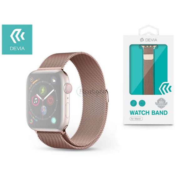 Apple Watch fém szíj - Devia Elegant Series Milanese Loop - 38/40/41 mm - rose  gold