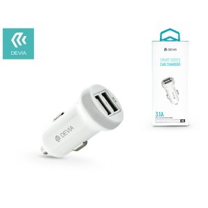 Devia 2xUSB szivargyújtó töltő adapter - Devia Smart Series Car Charger -       5V/3,1A - fehér