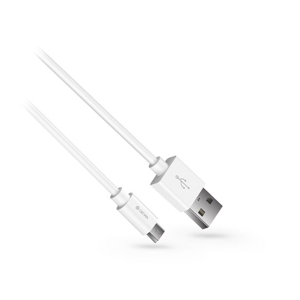USB - micro USB adat- és töltőkábel 1 m-es vezetékkel - Devia Kintone Series Micro USB Cable - 5V/2A - white - ECO csomagolás