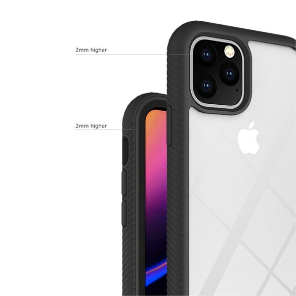 Apple iPhone 11 Pro ütésálló hátlap - Devia Shark-5 Series Case - black/transparent