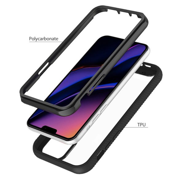 Apple iPhone 11 Pro ütésálló hátlap - Devia Shark-5 Series Case - black/transparent