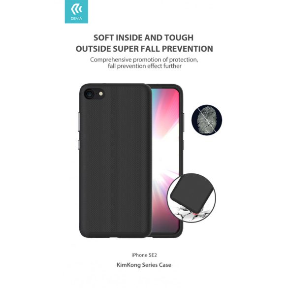 Apple iPhone 7/iPhone 8/SE 2020 ütésálló hátlap - Devia Kimkong Series Case - black