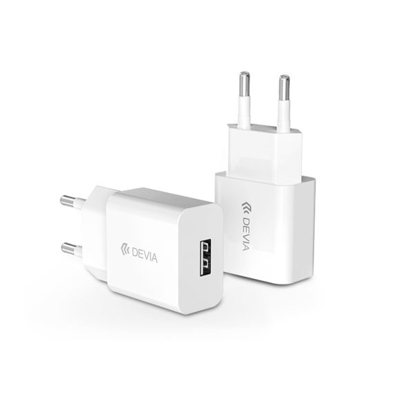 Devia Smart USB hálózati töltő adapter - Devia Smart USB Fast Charger - 5V/2,1A - white - ECO csomagolás