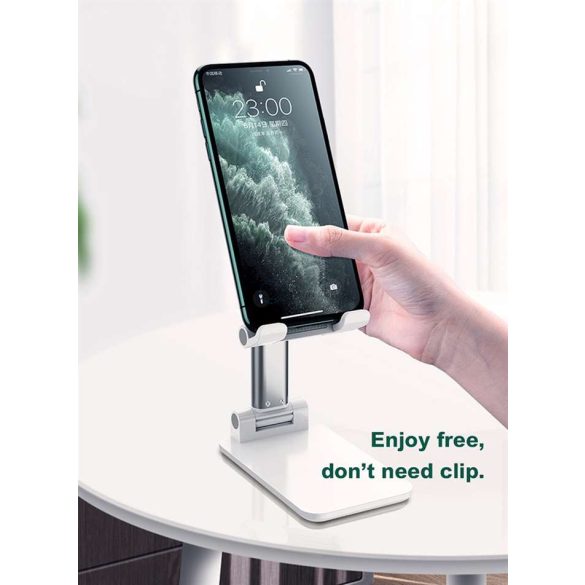 Devia univerzális asztali telefon/tablet tartó max. 11" méretű készülékhez -    Devia Desktop Tablet/Phone Stand - fehér