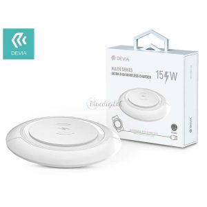 Devia Qi univerzális vezeték nélküli töltő állomás - 15W - Devia Allen Series V3Ultra-Thin Wireless Charger - fehér