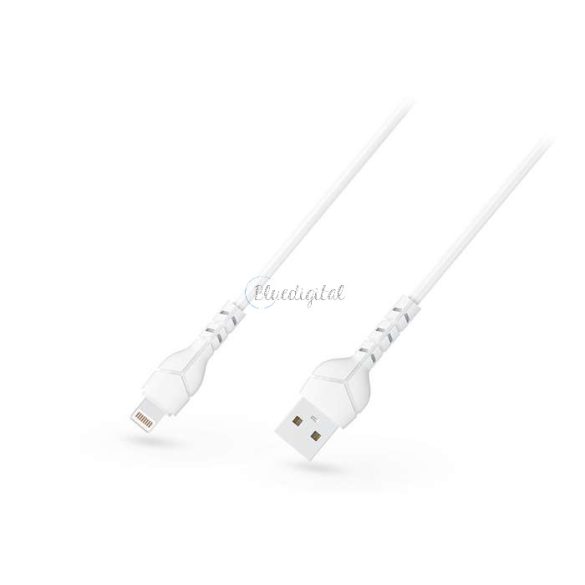USB - Lightning adat- és töltőkábel 1 m-es vezetékkel - Devia Kintone Cable V2 Series for Lightning - 5V/2.1A - white - ECO csomagolás