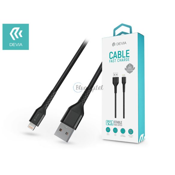 Devia USB - Lightning adat- és töltőkábel 2 m-es vezetékkel - Devia Gracious Series Lightning Cable Fast Charge - 5V/2.1A - black