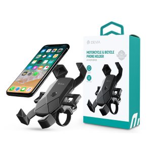 Devia univerzális kerékpárra / motorkerékpárra szerelhető telefontartó 4,7-7.0" méretű készülékekhez - Devia Voyager Series Motorcycle Bicycle Phone Holder -   fekete