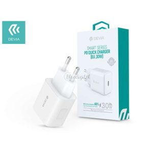 Devia hálózati töltő adapter Type-C bemenettel - 30W - Devia Smart Series PD3.0 Quick Charger - fehér