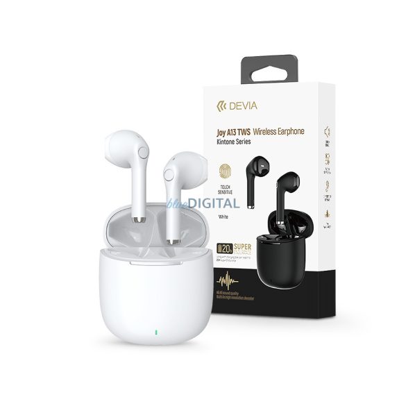 Devia TWS Bluetooth sztereó headset v5.1 + töltőtok - Devia Joy A13 Series True Wireless Earphones with Charging Case - fehér