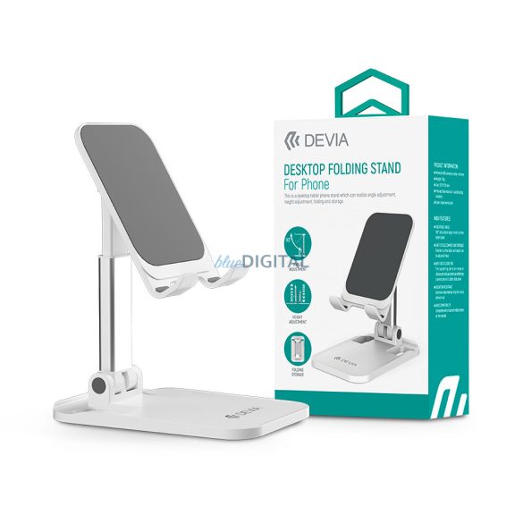 Devia univerzális asztali telefon/tablet tartó - Devia Desktop Folding Stand ForPhone - fehér