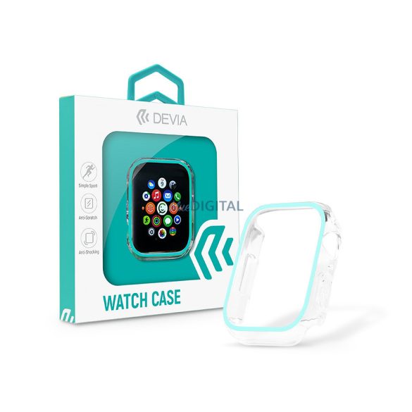 Apple Watch szilikon védőtok - Devia Luminous Series Shockproof Case For iWatch - 44 mm - kékes zöld