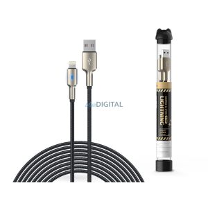 Devia USB - Lightning adat- és töltőkábel 1 m-es vezetékkel - Devia Tube Mars   Series Cable With Lightning - 5V/2,1A - fekete