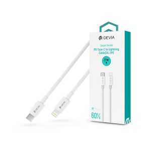 Devia USB Type-C - Lightning adat- és töltőkábel 2 m-es vezetékkel - Devia SmartSeries PD Type-C To Lightning Cable - 27W - fehér