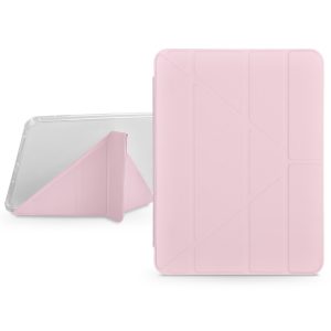 Apple iPad 10.2 (2019/2020/2021) tablet tok (Smart Case) on/off funkcióval,     Apple Pencil tartóval - Devia Gremlin Series Case With Pencil Slot - pink