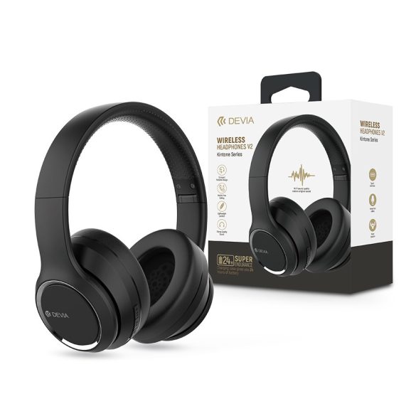 Devia Wireless Bluetooth sztereó fejhallgató beépített mikrofonnal - Devia      Kintone Series Wireless Headphones V2 - fekete