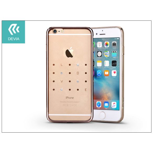 Apple iPhone 6 Plus/6S Plus hátlap kristály díszitéssel - Devia Crystal Love - champagne gold