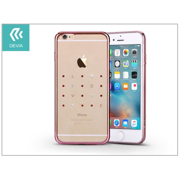 Apple iPhone 6 Plus/6S Plus hátlap kristály díszitéssel - Devia Crystal Love - rose pink