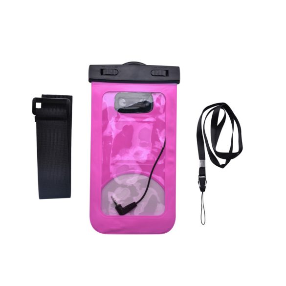 Univerzális vízálló védőtok max. 5,5", méretű készülékekhez - Devia Neon Waterproof Bag - rose red