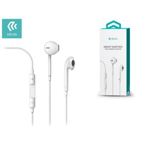 Devia univerzális sztereó felvevős fülhallgató - 3,5 mm jack - Devia Smart Earpods - fehér