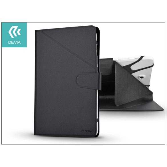 Devia univerzális tok 8", méretű tablet készülékekhez, on/off funkcióval - Devia Flexy Universal Leather - black