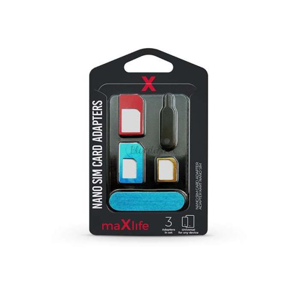 Maxlife Nano és Micro SIM-kártya adapter (3 in 1) kiszedő szerszámmal