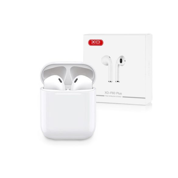 TWS Bluetooth sztereó headset v5.0 + töltőtok - TWS XO-F60 Plus True Wireless Earphones - white