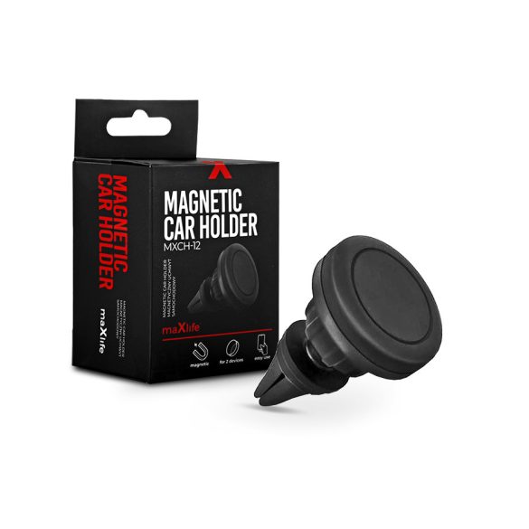 Maxlife univerzális szellőzőrácsba illeszthető mágneses PDA/GSM autós tartó -   Maxlife MXCH-12 Magnetic Car Holder - fekete