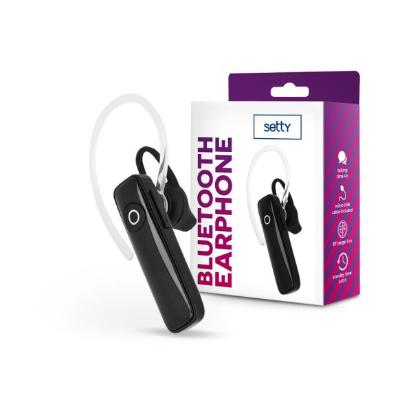Setty Wireless Bluetooth headset v4.0 - Setty SBT-01 / 98216 Bluetooth Earphone - fekete