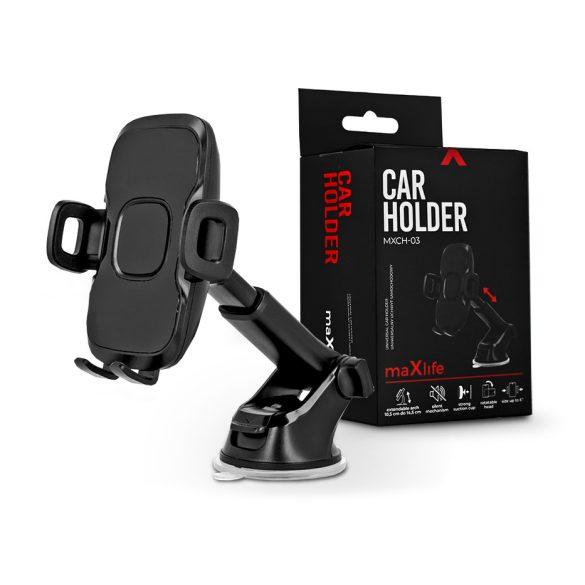 Maxlife univerzális műszerfalra/szélvédőre helyezhető PDA/GSM autós tartó - Maxlife MXCH-03 Car Holder - fekete