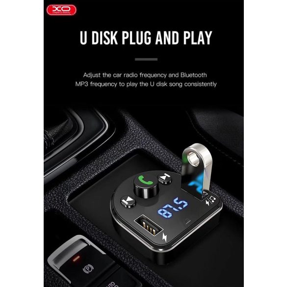 XO Bluetooth FM-transmitter/szivargyújtó töltő - 2xUSB + MP3 + FM-rádió - XO    BCC01 - fekete