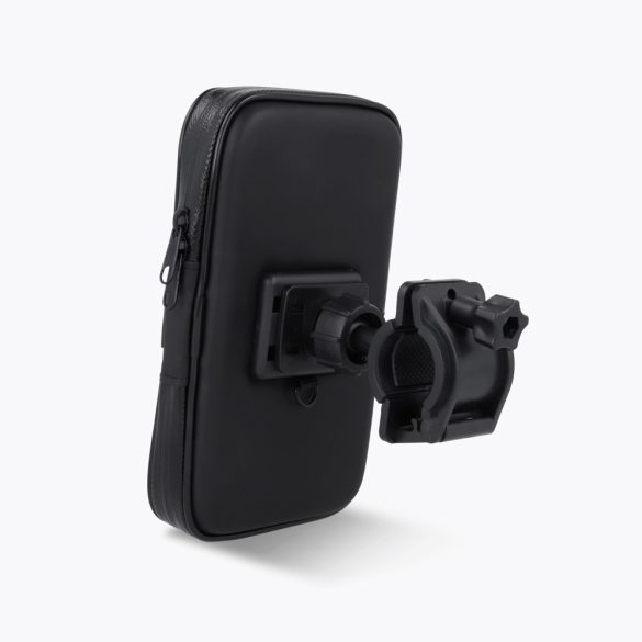 Univerzális kerékpárra szerelhető, por- és cseppálló telefontartó max. 6,5"     méretű készülékekhez - Maxlife MXBH-01XL Bike Holder - fekete