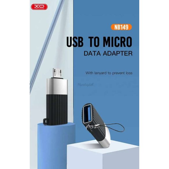 XO USB - micro USB adapter - XO NB149G USB OTG to micro USB Adapter - 2.4A - fekete/ezüst