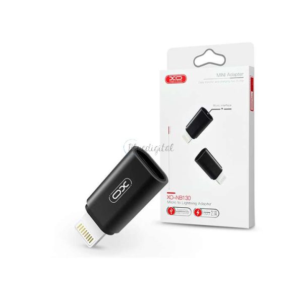 XO micro USB - Lightning adapter - XO NB130 Micro to Lightning Adapter - 2.1A - fekete